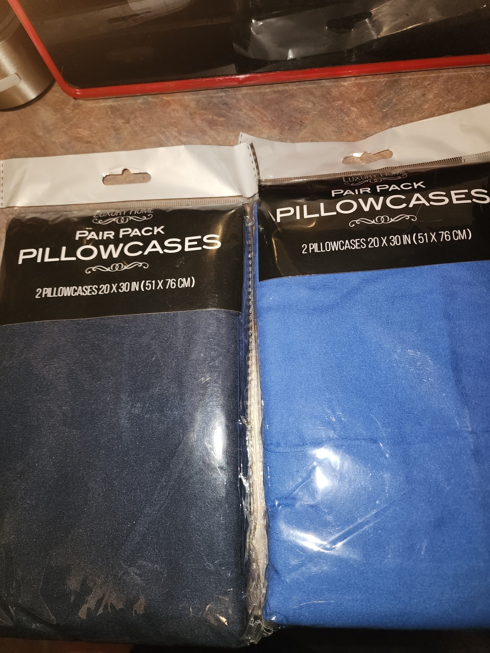Unbranded Pair Pack Pillowcases - Navy & Bright Blue